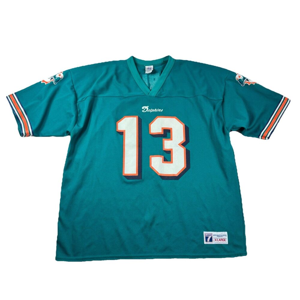 Vintage LOGO 7 Miami Dolphins Dan Marino NFL Jersey Men's Size XL Polyester